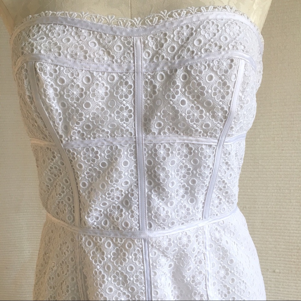 Jill Stuart 8 Strapless Corset Lace Prairie Dress Weddings July 4th - Picture 2 of 8